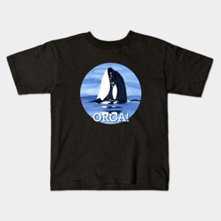 Orca! PNW Watercolor Painting Kids T-Shirt